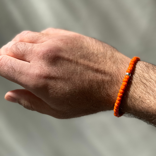 One Silver / Orange Glass