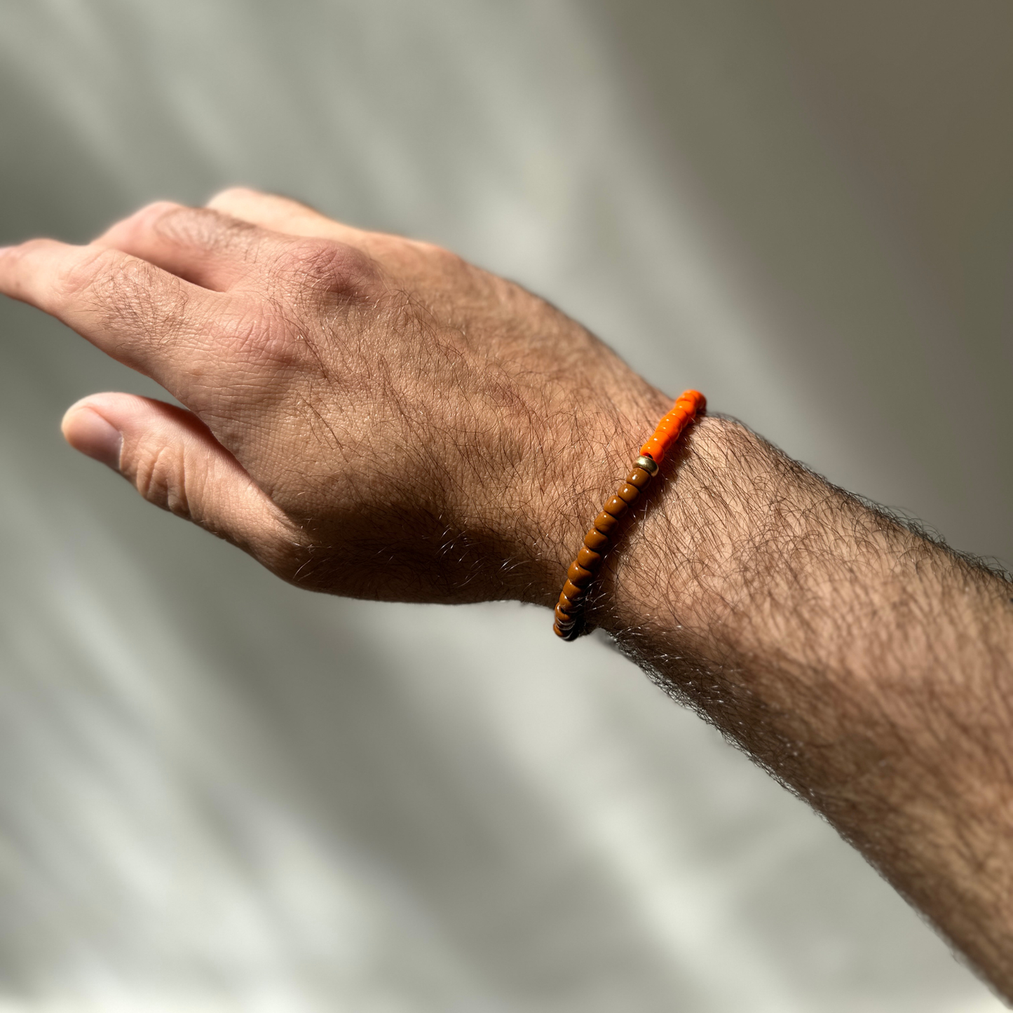 One Gold / Orange & Brown Glass