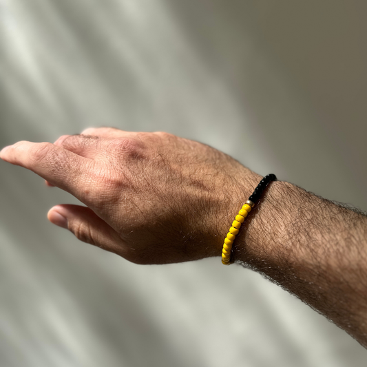 One Gold / Black & Yellow Glass
