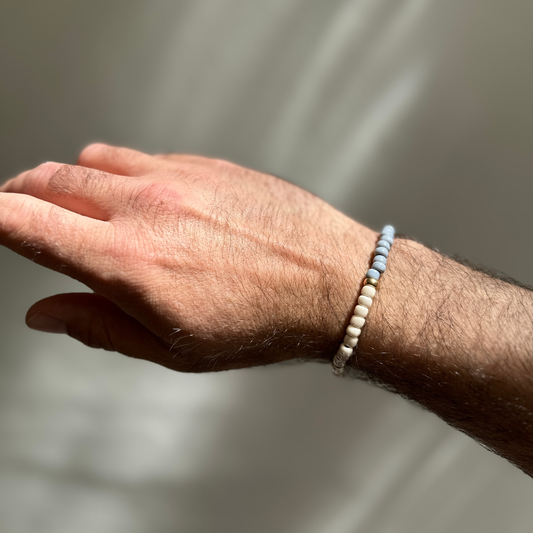 One Gold / Grey & Pearly Glass