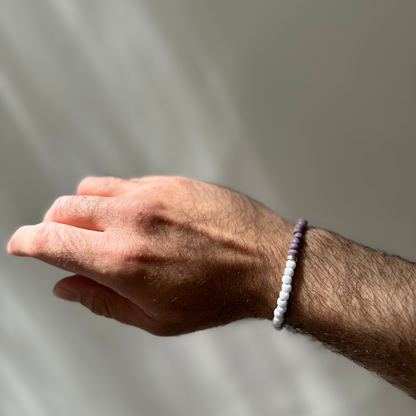 One Silver / White & Purple Glass