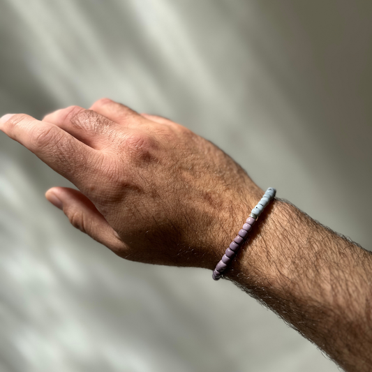 One Silver / Grey & Purple Glass