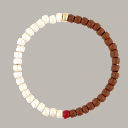 One Gold / Brown & Pearly Glass