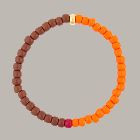 One Gold / Orange & Brown Glass