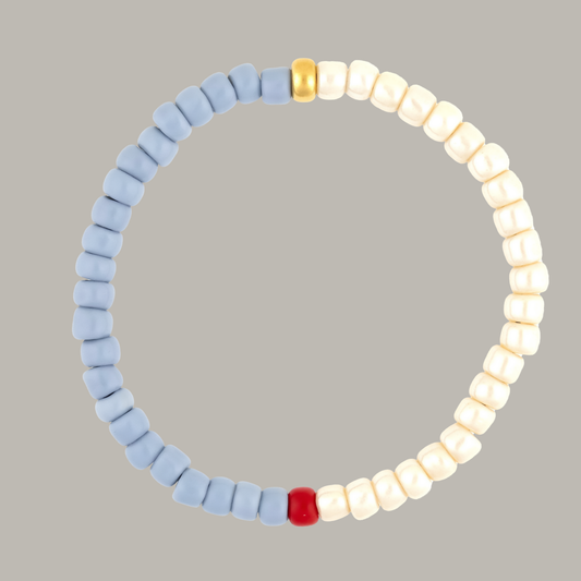 One Gold / Grey & Pearly Glass