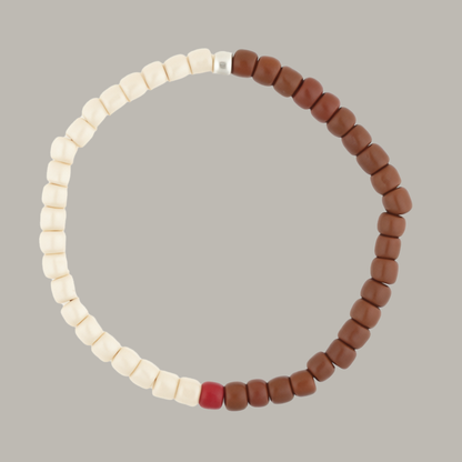One Silver / Brown & Pearly Glass