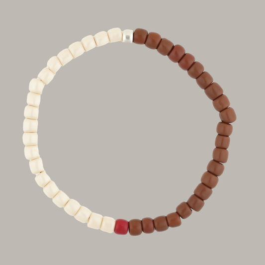 One Silver / Brown & Pearly Glass