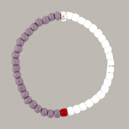 One Silver / White & Purple Glass