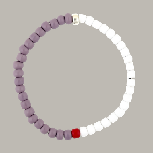 One Silver / White & Purple Glass